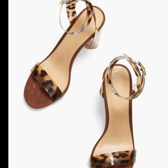 Hanna Transparent Heeled Sandal In Leopard - Picture 2 of 5